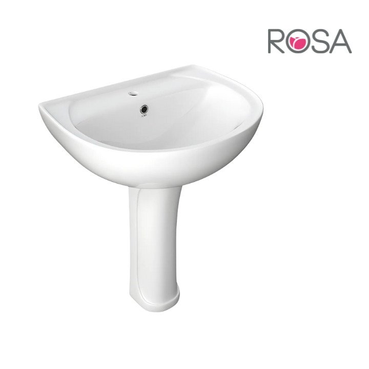 ORIANA 50CM ALPINE WHITE WASH BASIN WITH PEDESTAL