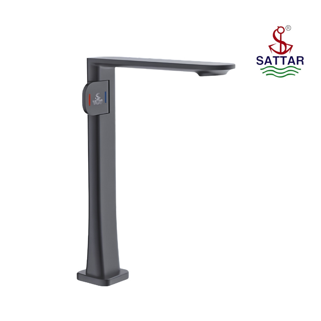 Elite Single Lever Basin Mixer Long (GUN GREY)786047G