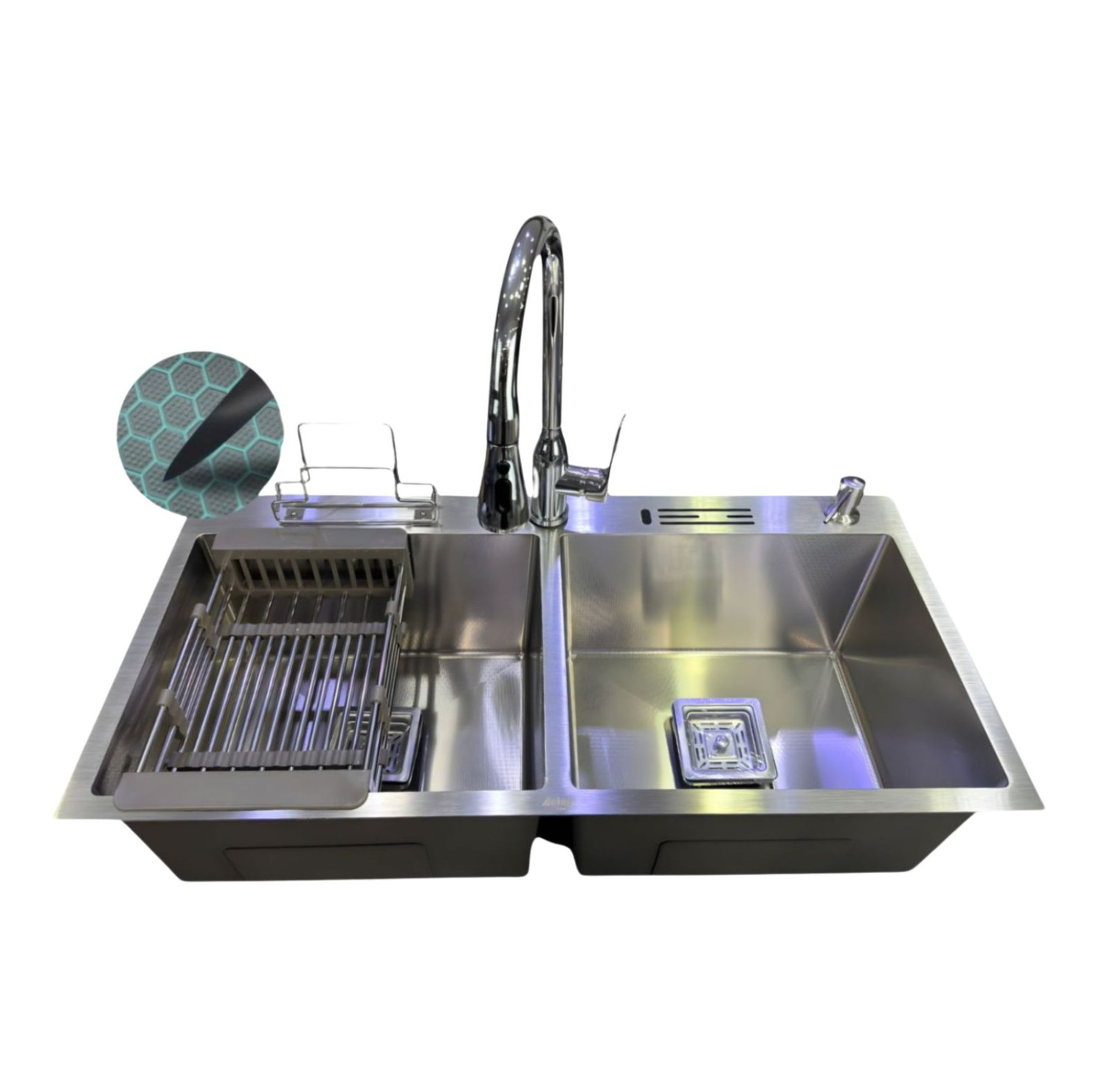 9045 36''x18"9" Inch Honeycomb Sink with KT-314 Sink Mixer