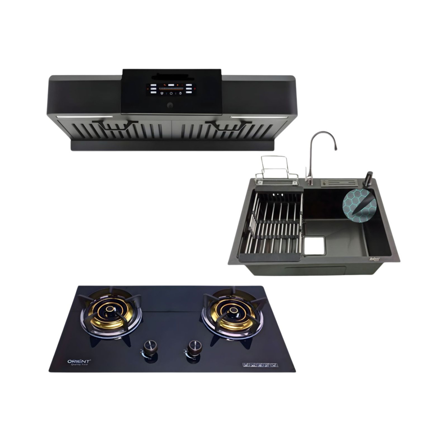 VOLVO ULTIMA OR-602 GAS STOVE 6045 BK SINK WITH SINK MIXER