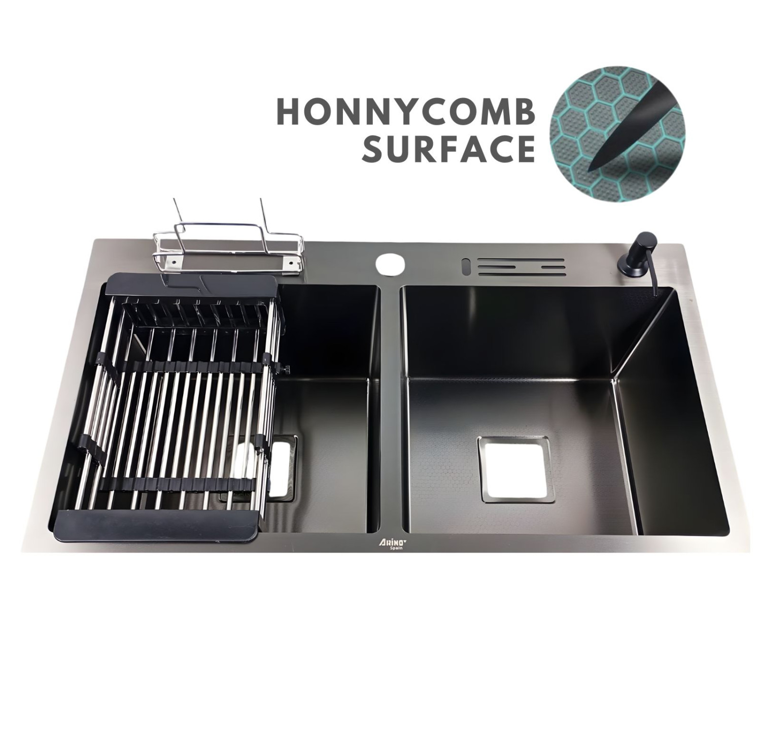 8245-BK HONEYCOMB SURFACE LATEST DESIGN KITCHEN SINK