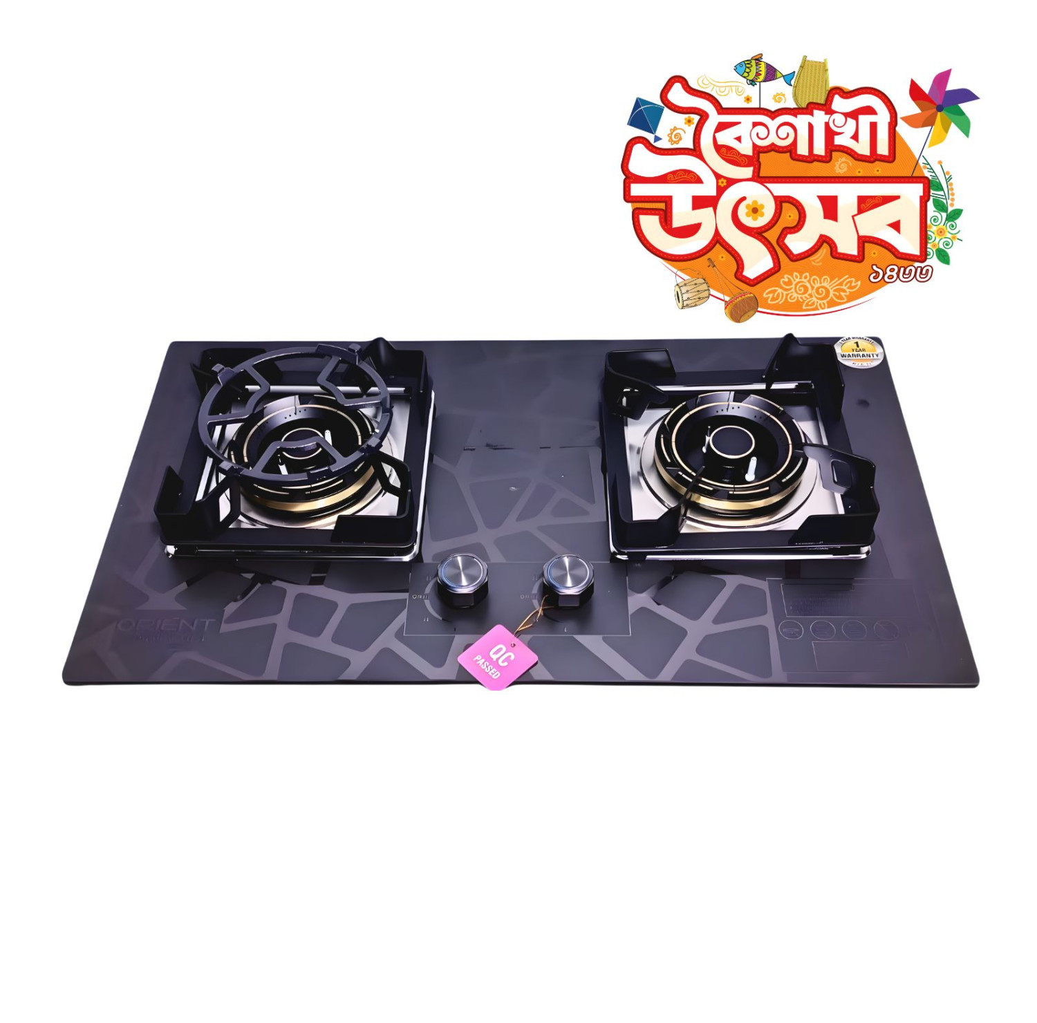 KI-502 STONE HIGH QUALITY TEMPERED BUILT IN GAS STOVE