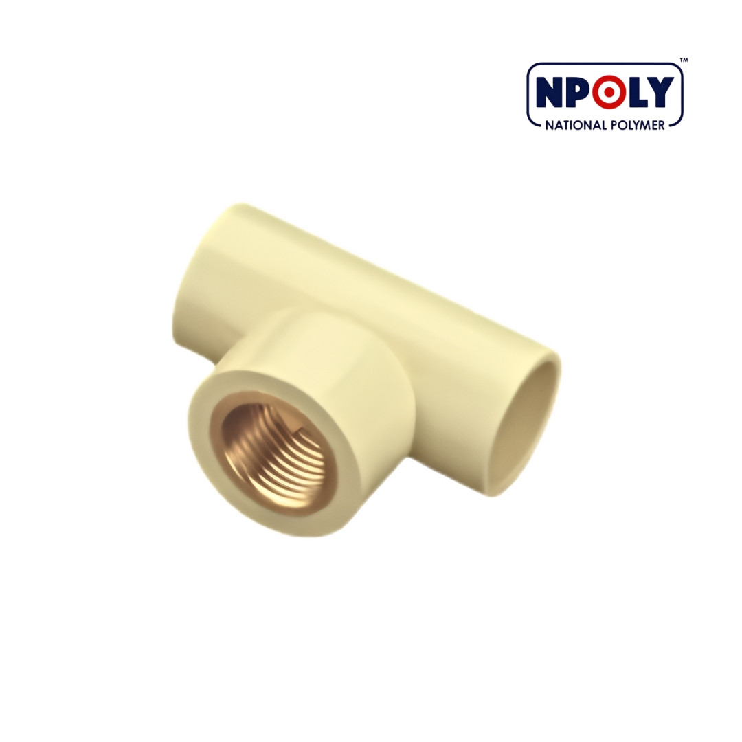 3/4 X 1/2" CPVC FEMALE TEE (BRASS)