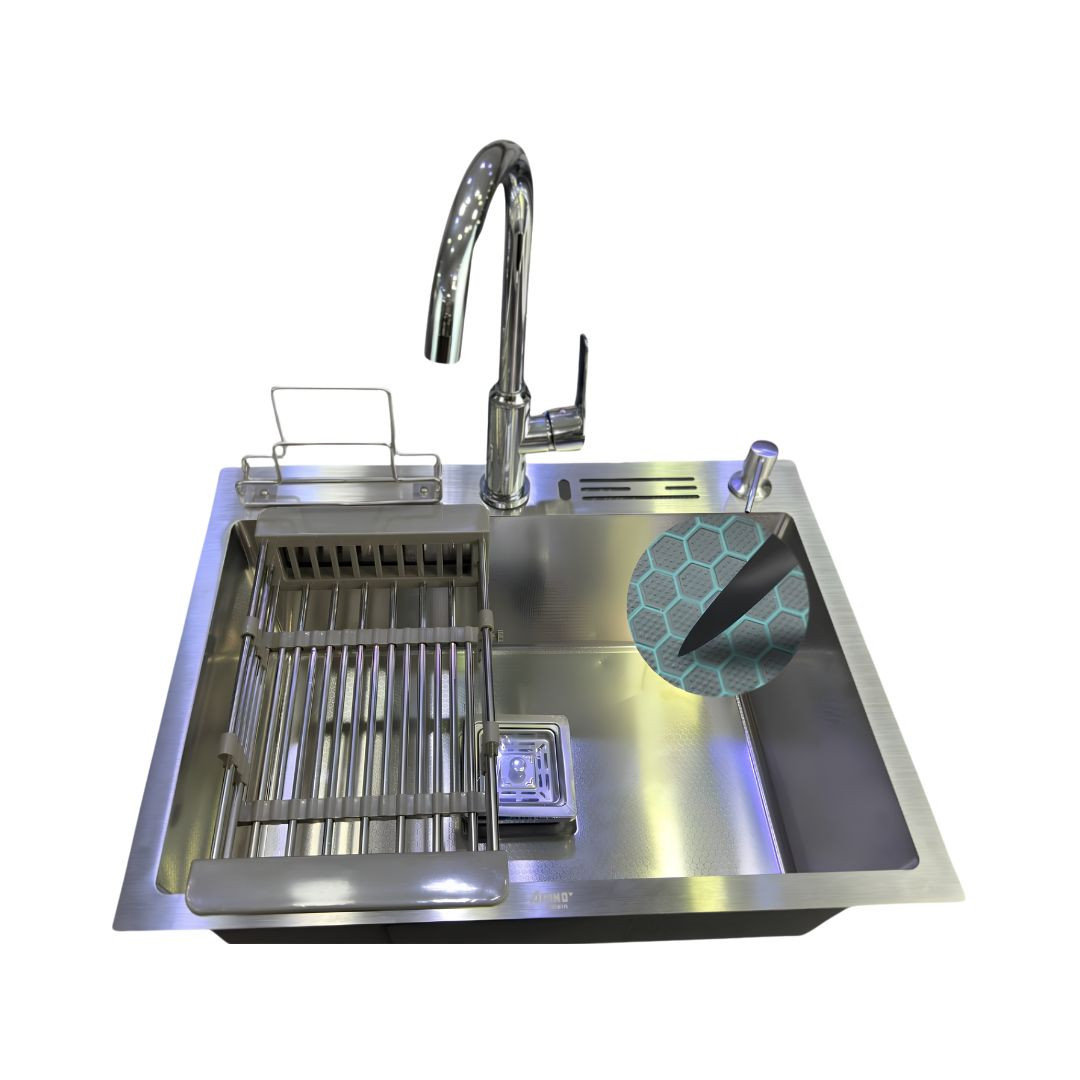 6045 24''x18"x9" Inch Honeycomb SINK withMU-101 Sink Mixer Combo