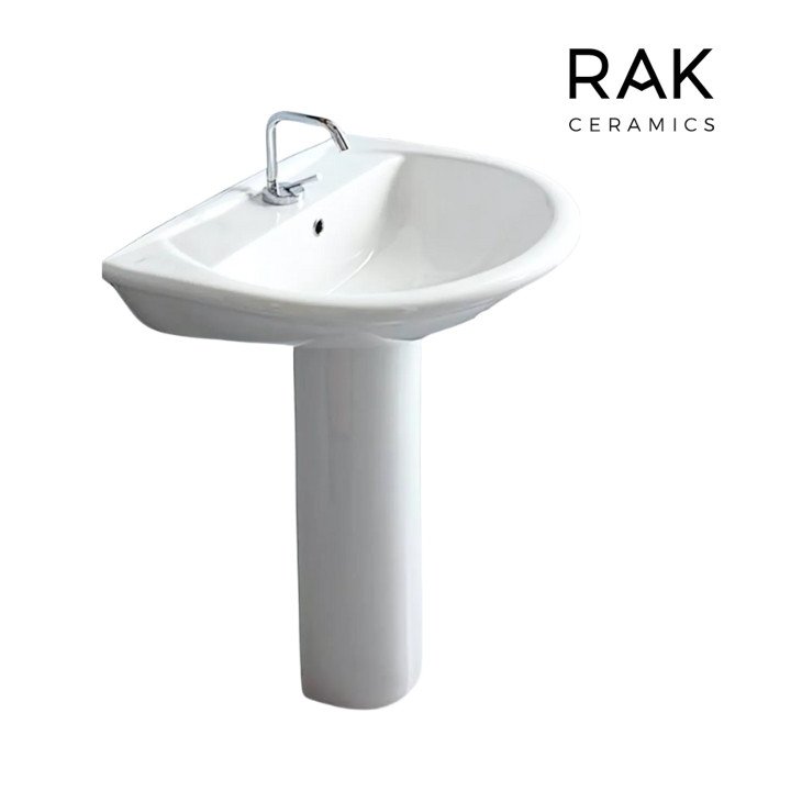 RAK 60 CM KARLA ALPINE WHITE PEDESTAL WASH BASINS