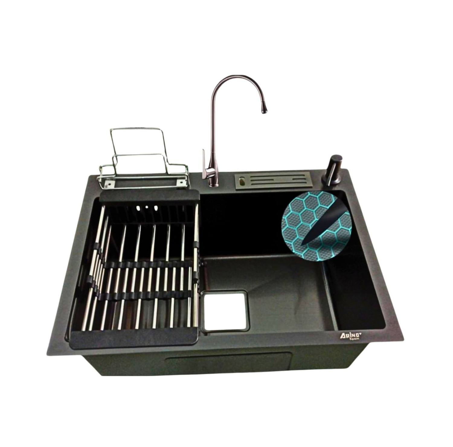 6045-BK 24'' INCH HONEYCOMB SINK WITH 102BK