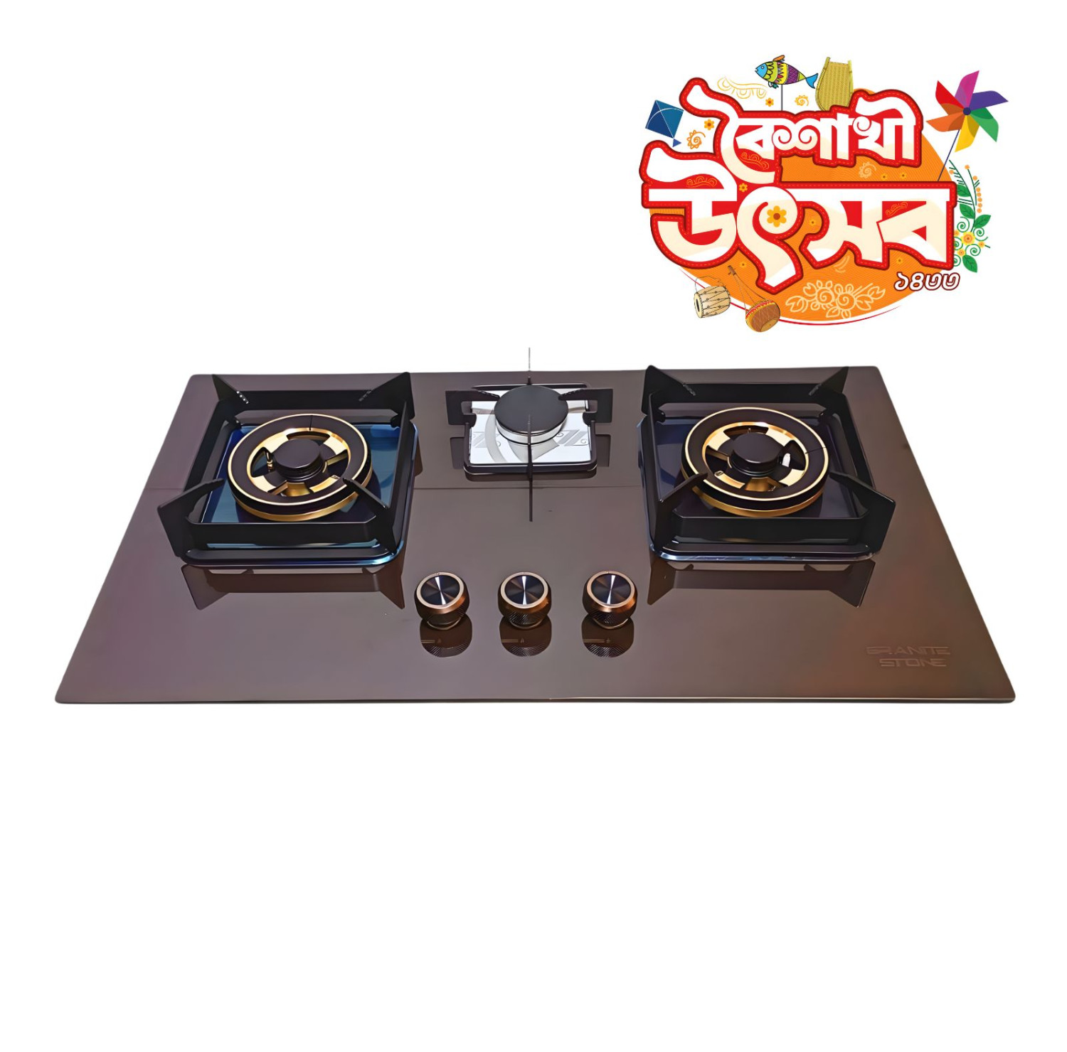 NVP-510 STONE HIGH QUALITY TEMPERED BUILT IN GAS STOVE