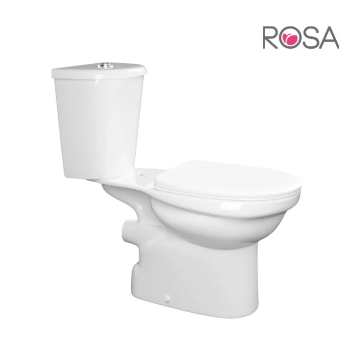 Margo P-Trap Rosa Alpine White Two Piece Toilet