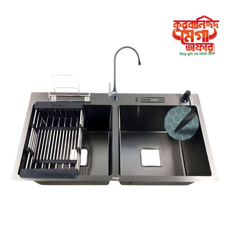 9045BK 36''INCH HONEYCOMB SINK WITH KT- 102-BK