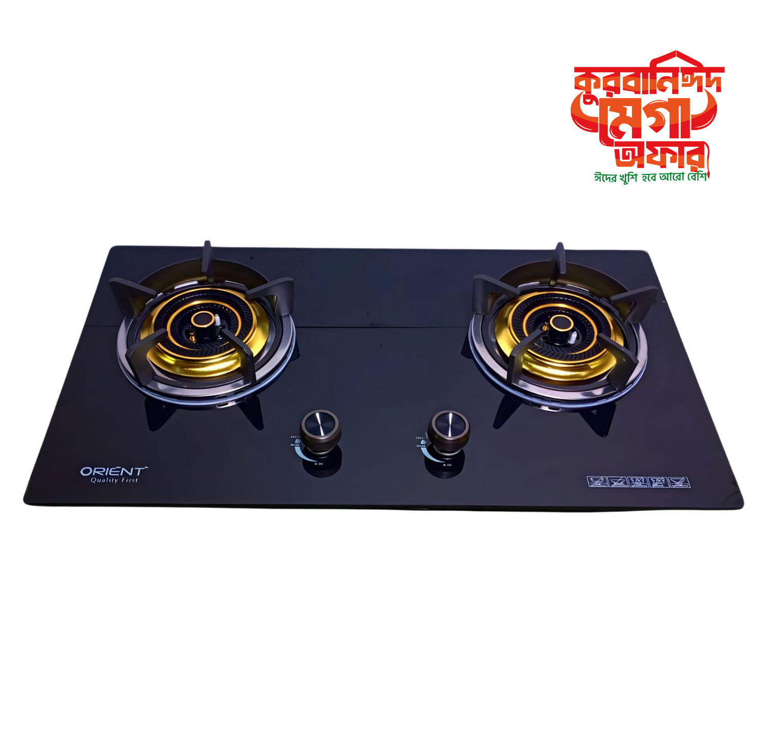 OR 602 HIGH QUALITY TEMPERED BUILT IN GAS STOVE
