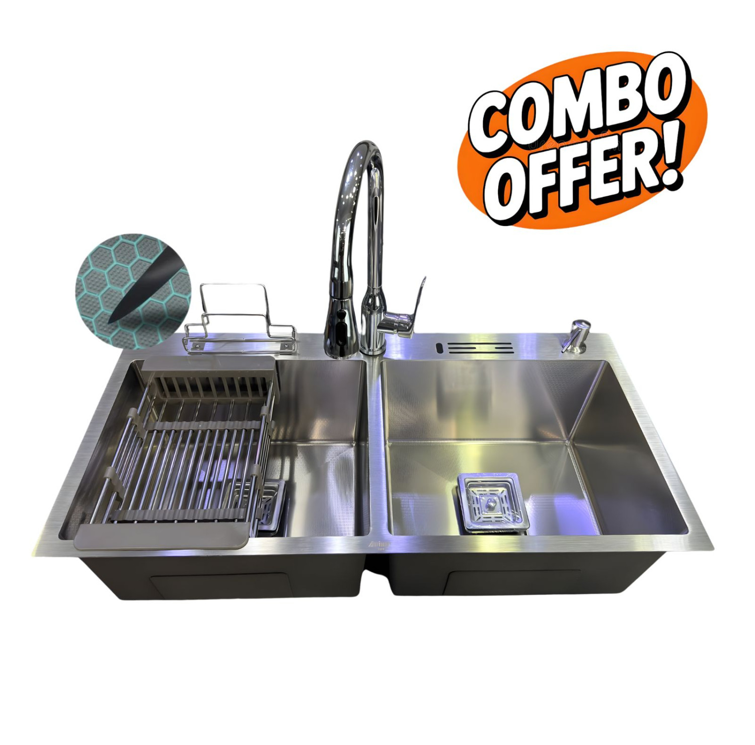 8245 32'x18"9" Inch Honeycomb Sink with KT-314 Combo