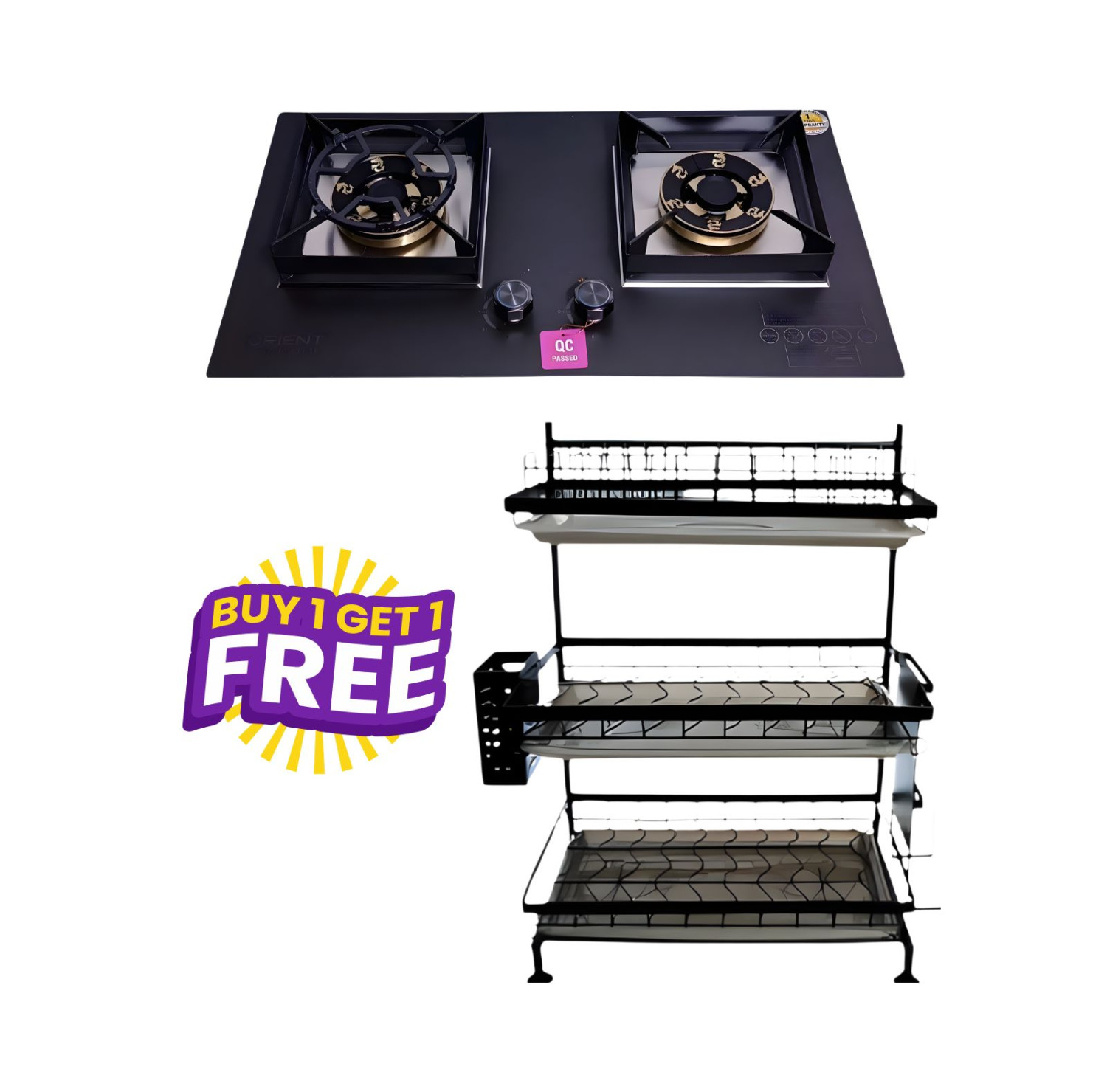PR-505 GAS STOVE BUY GET FREE 3 LAYER BLACK RACK