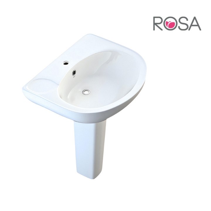 NOVA 50CM ALPINE WHITE WASH BASIN WITH PEDESTAL
