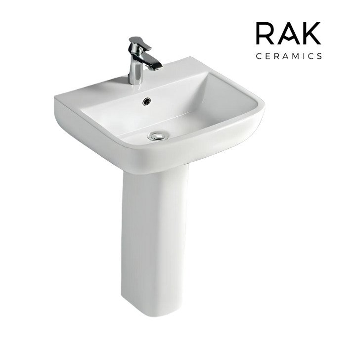 RAK-600 SERIES ALPINE WHITE PEDESTAL WASH BASINS