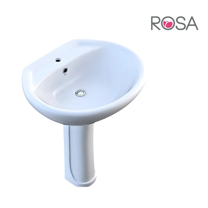 MARGO 50CM ALPINE WHITE WASH BASIN WITH PEDESTAL