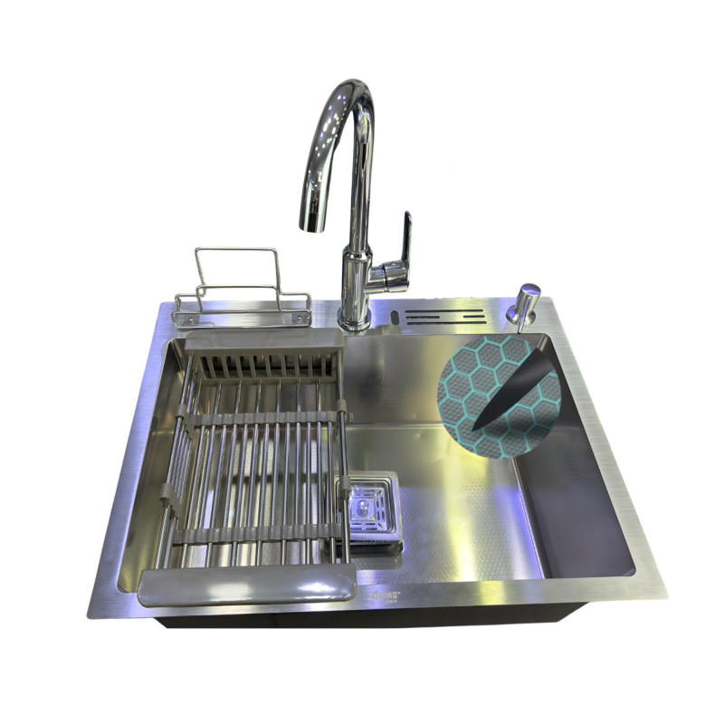 6045 24''x18"x9" Inch Honeycomb SINK withMU-101 Sink Mixer Combo