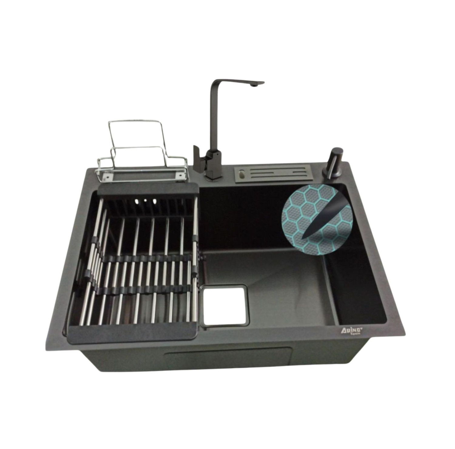 5545A-BK 22'' HONEYCOMB SINK WITH CD-66BK COMBO OFFER