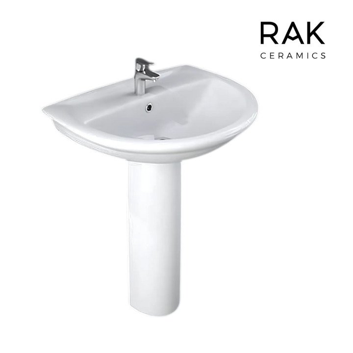 RAK 50 CM KARLA ALPINE WHITE PEDESTAL WASH BASINS