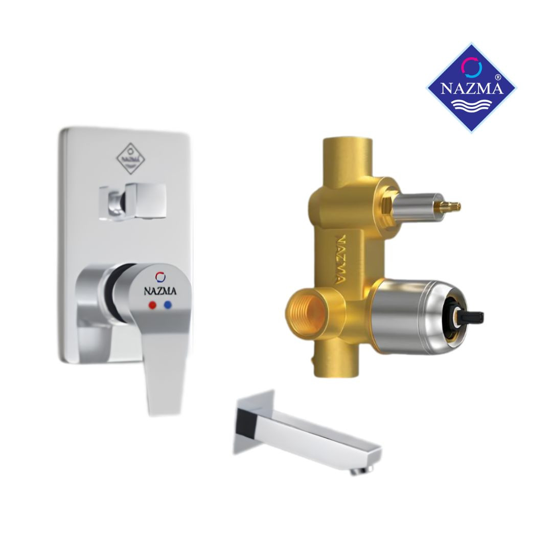NMI-659 NAZMA 1'' CUBIC SHOWER MIXER BODY(AURA) WITH SPOUT