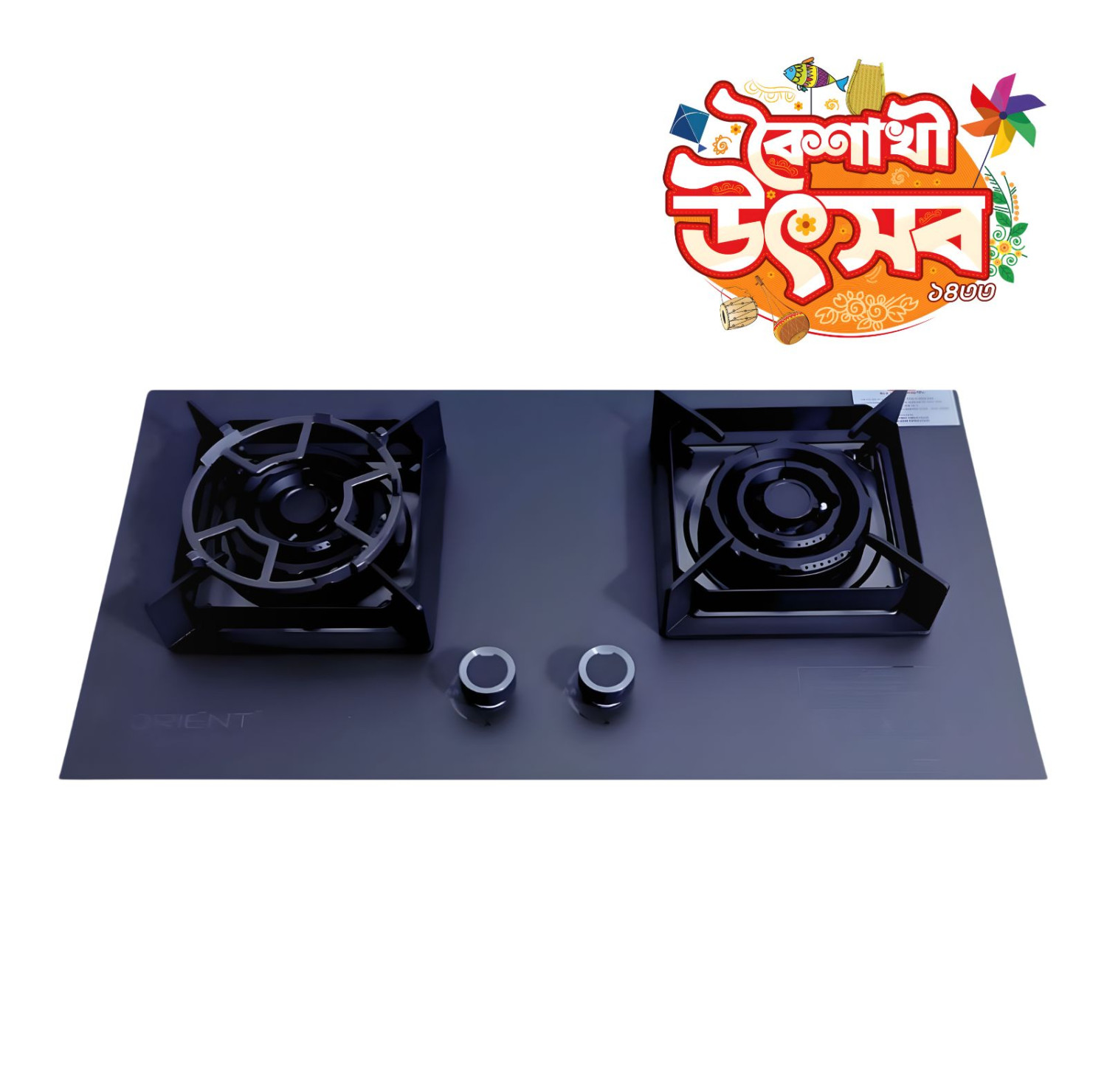 SP-509 MAT BLACK MARBLE 2 BURNER HIGH QUALITY BUILT IN GAS STOVE