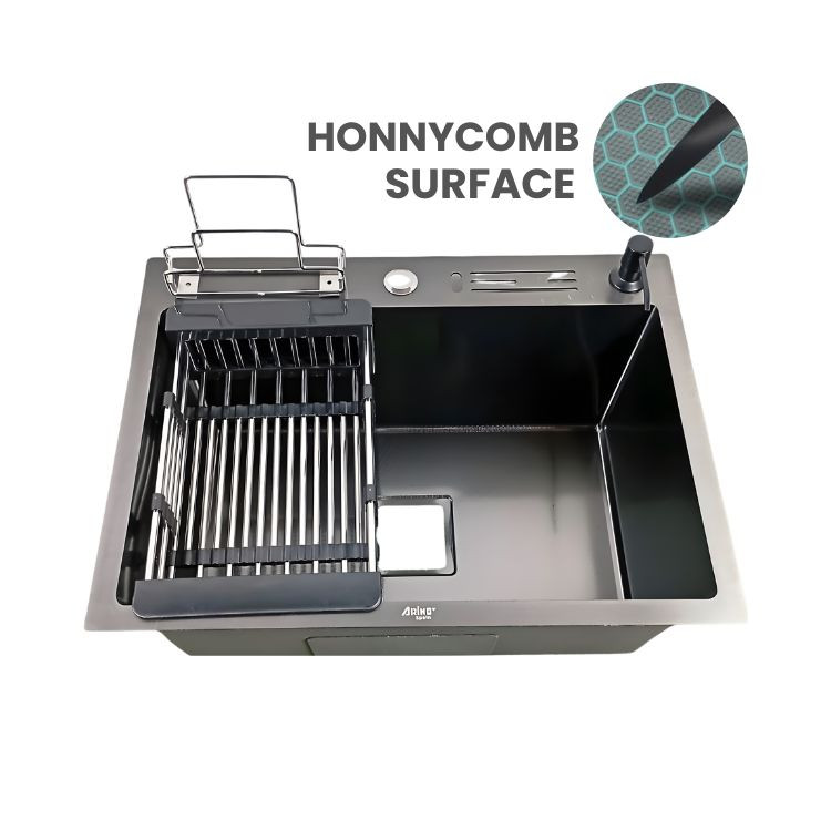 6045A-BK HONEYCOMB SURFACE LATEST DESIGN KITCHEN SINK